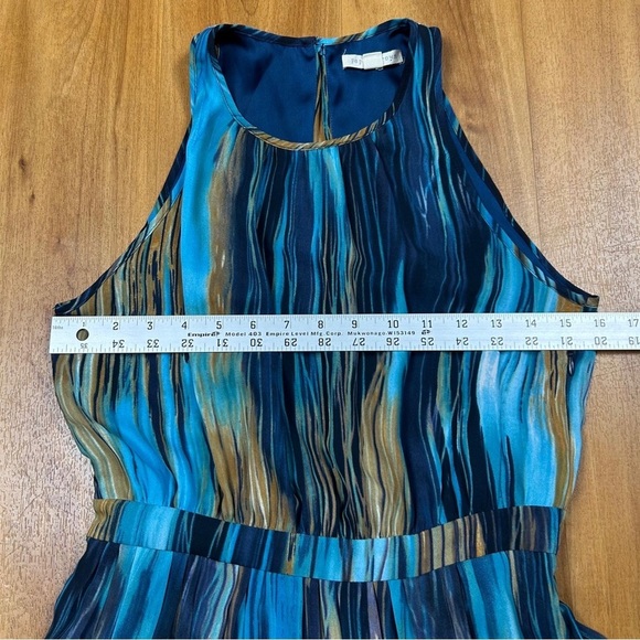 Anthropologie Paper Crown Women’s Blue and Brown Midi Dress Size 2 - Picture 14 of 16